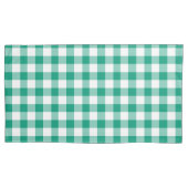 Klassiek groen en wit Gingham controleert patroon Kussensloop (Voorkant-Links)