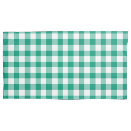 Klassiek groen en wit Gingham controleert patroon Kussensloop