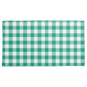 Klassiek groen en wit Gingham controleert patroon Kussensloop (Voorkant-Rechts)