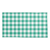 Klassiek groen en wit Gingham controleert patroon Kussensloop (Achterkant-Links)