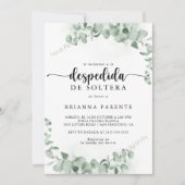 Klassiek groen Eucalyptus Spaans Vrijgezellenfeest Kaart (Voorkant)