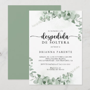 Klassiek groen Eucalyptus Spaans Vrijgezellenfeest Kaart