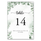 Klassiek groen eucalyptusblad bruiloft kaart (Achterkant)