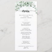 Klassiek groen eucalyptusblad dinermenu menu (Voorkant)