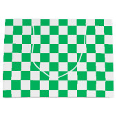 Klassiek groen geruit groot cadeauzakje (Voorkant)