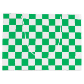 Klassiek groen geruit groot cadeauzakje (Achterkant)