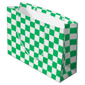 Klassiek groen geruit groot cadeauzakje (Achterkant Gekanteld)