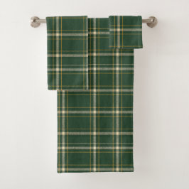 Klassiek groen geruit kerstfeest bad handdoek