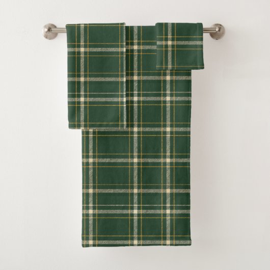 Klassiek groen geruit kerstfeest bad handdoek (Insitu)
