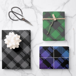 Klassiek groen geruit kerstpatroon inpakpapier vel