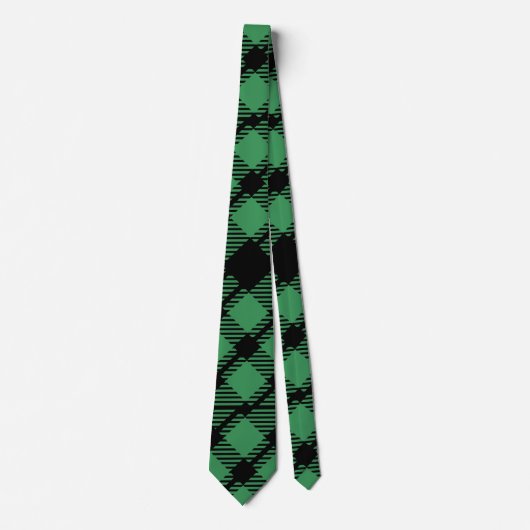Klassiek groen geruit patroon voor de feestdagen stropdas (Voorkant)