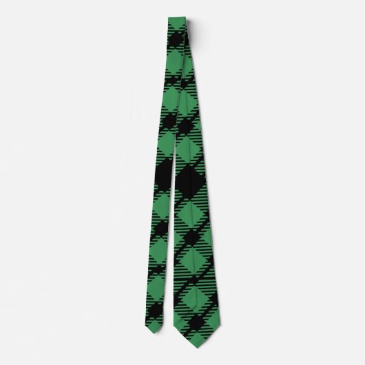 Klassiek groen geruit patroon voor de feestdagen stropdas (Achterkant)