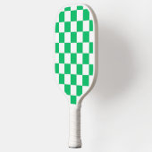 Klassiek groen geruit pickleball paddle (Links)
