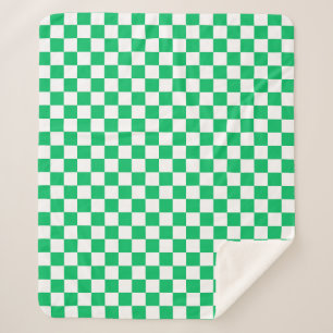 Klassiek groen geruit sherpa deken