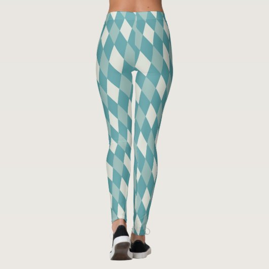 Klassiek groen geruit workout damesleggings leggings (Achterkant)