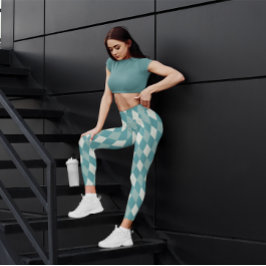 Klassiek groen geruit workout damesleggings leggings