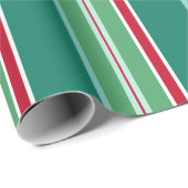 Klassiek groen gestreept kerstinpakpapier cadeaupapier (Rol Hoek)