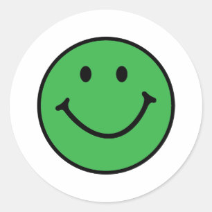 klassiek groen gezicht ronde sticker