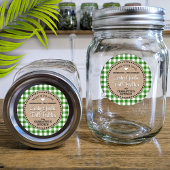 Klassiek Groen Gingham Canning Jar Label