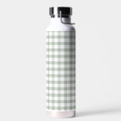 Klassiek groen Gingham modern monogram Waterfles (Links)