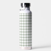Klassiek groen Gingham modern monogram Waterfles (Rechts)