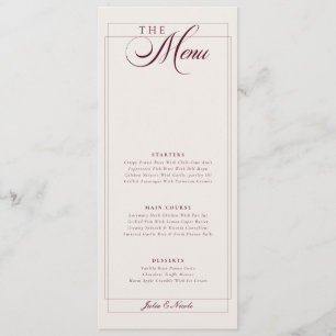 Klassiek groen ivoor kalligrafie trouwmenu menu