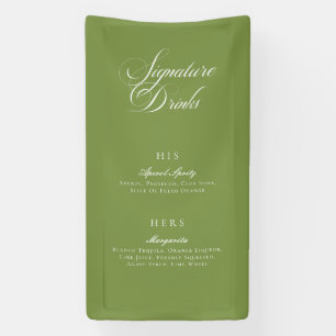 Klassiek groen kalligrafie Signature-drankenmenu Spandoek