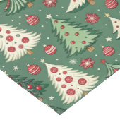 Klassiek groen kerstboompatroon Holiday Korte Tafelloper (Hoek)