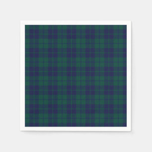 Klassiek groen marine tartan ruitpatroon  servet