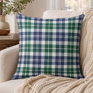 Klassiek groen marineblauw tartan geruit Kerstmis Kussen