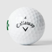 Klassiek groen monogram & aangepaste naam golfballen (Logo)