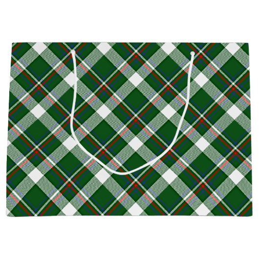 Klassiek groen rood blauw wit speldenkpatroon groot cadeauzakje (Voorkant)