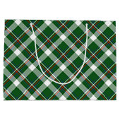 Klassiek groen rood blauw wit speldenkpatroon groot cadeauzakje (Achterkant)