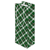 Klassiek groen rood blauw wit speldenkpatroon wijn cadeautas (Achterkant Gekanteld)
