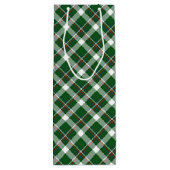 Klassiek groen rood blauw wit speldenkpatroon wijn cadeautas (Achterkant)