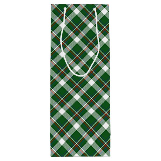 Klassiek groen rood blauw wit speldenkpatroon wijn cadeautas (Achterkant)