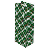 Klassiek groen rood blauw wit speldenkpatroon wijn cadeautas (Voorkant Gekanteld)