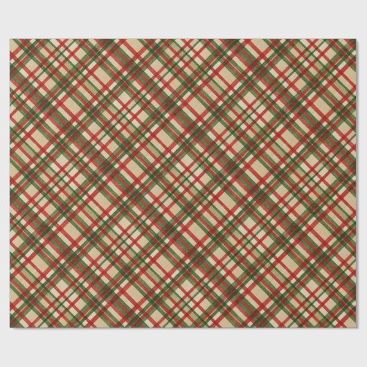 Klassiek groen rood Waterverf geplakt kunstpatroon Cadeaupapier (Vlak)