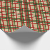 Klassiek groen rood Waterverf geplakt kunstpatroon Cadeaupapier (Hoek)