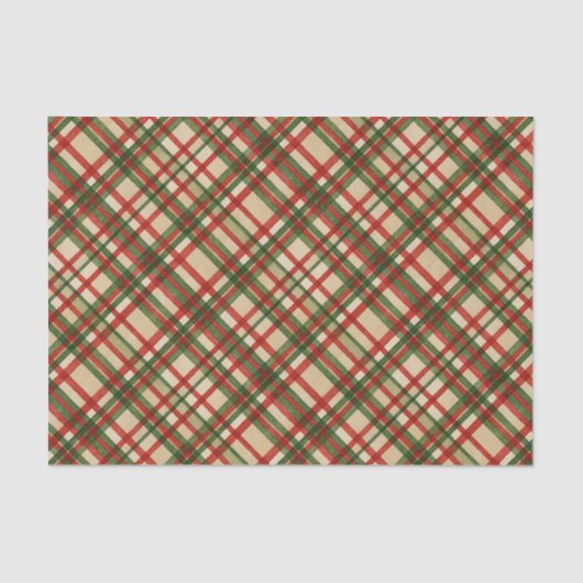 Klassiek groen rood Waterverf geplakt kunstpatroon Tissuepapier (Voorkant)