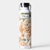 Klassiek groen sinaasappel boho bloemenkalligrafie waterfles (Voorkant)