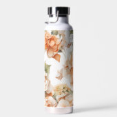 Klassiek groen sinaasappel boho bloemenkalligrafie waterfles (Rechts)