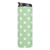 Klassiek groen stippelpatroon met monogram thermosbeker (Geroteerd rechts)
