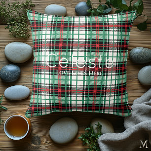 Klassiek groen tartan geruit patroonontwerp kussen