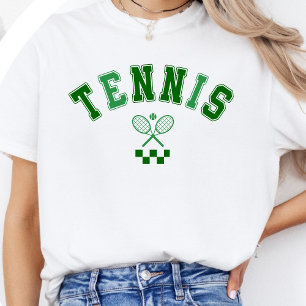 Klassiek groen tennishemd - Vintage-lettertype T-shirt