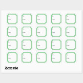 Klassiek groen vierkante sticker (Vel)