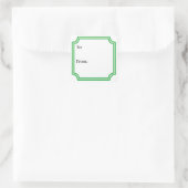 Klassiek groen vierkante sticker (Tas)