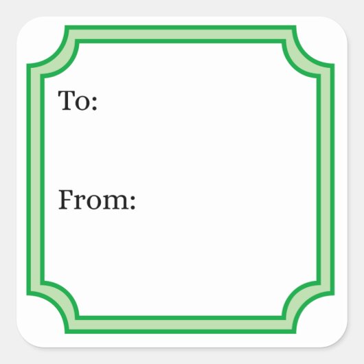 Klassiek groen vierkante sticker (Voorkant)