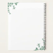 Klassiek groen vintage bloemenkroon monogram planner (Achterkant)