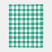 Klassiek groen-wit geruit geruit patroon fleece deken (Voorkant)